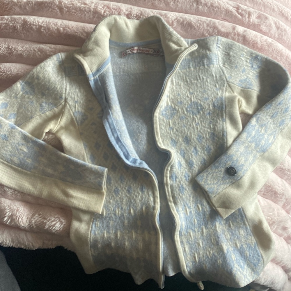 OBERMEYER zip up wool blend sweats size small